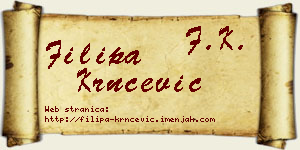 Filipa Krnčević vizit kartica